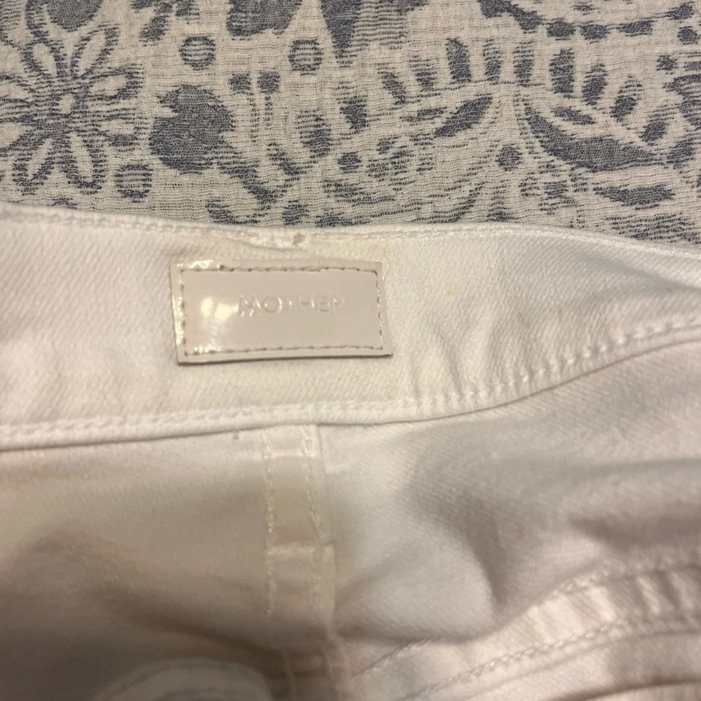 MOTHER Hustler Ankle Fray White Straight Leg Jeans Size 28 - Picture 7 of 14